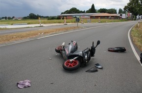 Polizei Minden-L&uuml;bbecke: POL-MI: Rollerfahrer nach Zusammensto&szlig; leicht verletzt