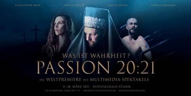 Bibel TV: Bibel TV zeigt mit "Passion 2:1" am Karfreitag eine moderne Version der Passionsgeschichte / Die als Theaterstück geplante Inszenierung aus dem Festspielhaus Neuschwanstein wird spektakulär verfilmt
