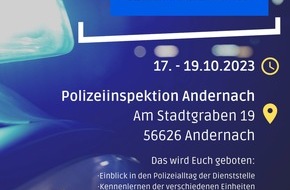Polizeipräsidium Koblenz: POL-PPKO: Exklusives Schnupperpraktikum in Andernach!