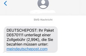 Hauptzollamt München: HZA-M: Keine Zollgebühren - Zoll warnt vor Fake-SMS