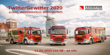 Feuerwehr Bremerhaven: FW Bremerhaven: Live dabei: 2. "Twittergewitter" der Berufsfeuerwehren Feuerwehr Bremerhaven beteiligt sich am 11. Februar an bundesweiter Medienaktion