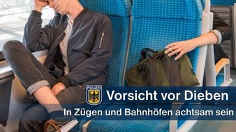 Bundespolizeiinspektion Kassel: BPOL-KS: Rucksack und iPad im Zug gestohlen