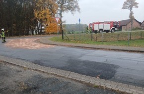 Freiwillige Feuerwehr der Stadt Bergen: FFW Bergen: 400m Ölspur auf der B3 im Offen