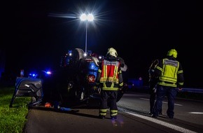 Feuerwehr Iserlohn: FW-MK: PKW überschlägt sich auf der BAB 46