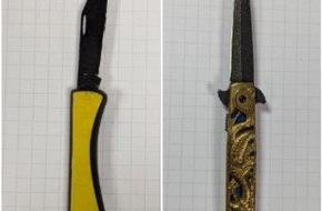 Bundespolizeidirektion Sankt Augustin: BPOL NRW: Bundespolizei stellt innerhalb 30 Minuten zwei Messer sicher