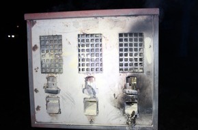 Polizei Hagen: POL-HA: Kaugummiautomat in Boele in Brand gesetzt