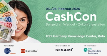 GS1 Germany: Save the Date: &bdquo;CashCon2026&ldquo; am 3. und 4. Februar 2026 in K&ouml;ln!