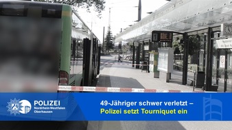 Polizeipräsidium Oberhausen: POL-OB: Mann von Bus überrollt und schwer verletzt / Tourniquet durch Polizei eingesetzt