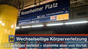 Bundespolizeidirektion München: Bundespolizeidirektion München: Wechselseitige Körperverletzung: Scheinbar grundlose Tat am Rosenheimer Platz