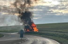 Polizeidirektion Landau: POL-PDLD: Pkw-Brand auf der K23 von der B38 in Richtung Deutschhof
