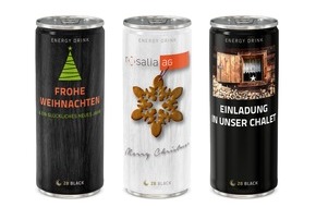 28 BLACK: Ultimative Geschenkidee zu Weihnachten: Persönliche Dosen gestalten / Individuelle Weihnachtsgrüße für Energy Drink Fans mit "Design your 28 BLACK" (FOTO)
