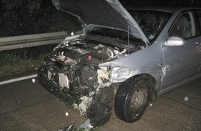 Polizeiinspektion Hildesheim: POL-HI: BAB 7, LK Hildesheim -- Bei Starkregen mit 2,32 Promille Unfall verursacht!