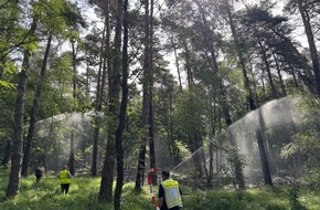Feuerwehr R&ouml;srath: FW R&ouml;srath: Abschlussmeldung zum Waldbrand in der Wahner Heide - Einsatz nach vielen Stunden beendet