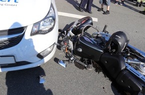 Kreispolizeibehörde Olpe: POL-OE: Zusammenstoß von Pkw und Motorrad