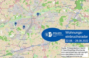 Polizeipräsidium Hamm: POL-HAM: Wohnungseinbruchsradar Hamm für die Woche vom 22. bis 28. August 2022