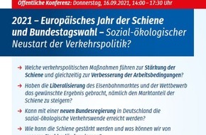 EVG Eisenbahn- und Verkehrsgewerkschaft: EVG-Konferenz zur deutschen und europäischen Verkehrspolitik - am 16.09. im Livestream