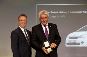 Skoda Auto Deutschland GmbH: SKODA Citigo gewinnt bei 'AUTO TEST Sieger 2013' (BILD)