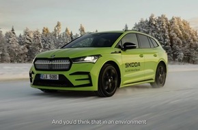 Škoda Enyaq RS iV driftet 7,351 km über Eis und stellt zwei GUINNESS WORLD RECORDS™ auf