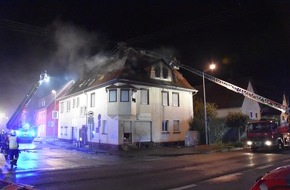 Freiwillige Feuerwehr Weil der Stadt: FW Weil der Stadt: Offener Dachstuhlbrand in Weil der Stadt-Merklingen