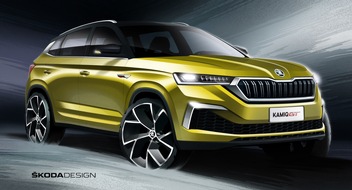 Skoda Auto Deutschland GmbH: SKODA zeigt Designskizzen des neuen SUV-Coupés KAMIQ GT für China (FOTO)