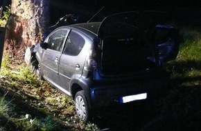 Polizei Düren: POL-DN: Fahrt unter Drogen endet am Baum