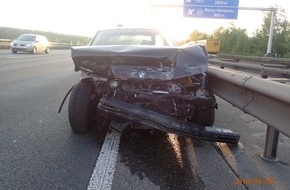 Verkehrsdirektion Mainz: POL-VDMZ: Verkehrsunfall A60, BMW-Fahrer wie durch ein Wunder nur leicht verletzt
