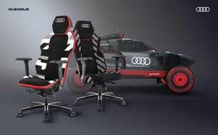 QUERSUS: QUERSUS ET AUDI ASSOCIENT UN DESIGN UNIQUE POUR LE SPORT AUTOMOBILE À DES FAUTEUILS ERGONOMIQUES FUTURISTES