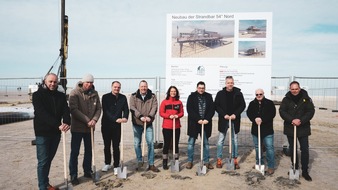 Tourismus-Zentrale St. Peter-Ording: St. Peter-Ording: Baubeginn der neuen Strandbar 54° Nord am Ordinger Strand