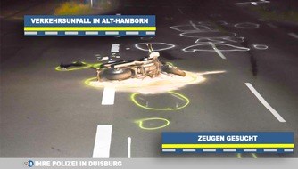 Polizei Duisburg: POL-DU: Alt-Hamborn: Polizei sucht Zeugen nach Unfall mit Motorradfahrer auf der L1