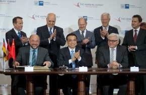 Handelskammer Hamburg: "EU und China brauchen einander mehr als je zuvor" / Chinas Ministerpräsident Li Keqiang zu Gast beim "Hamburg Summit" in der Handelskammer