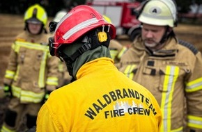 Kreisfeuerwehr Oldenburg: FW-OLL: Fachzug Vegetationsbrandbekämpfung trainiert mit Experten bei praxisnaher Brandübung