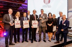 Stadtwerke Award: Die Gewinner des STADTWERKE AWARD 2017 kommen aus Emden, Crailsheim und Schweinfurt