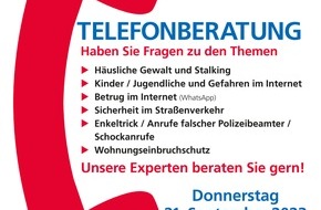 Polizeidirektion Hannover: POL-H: Infotelefon der Polizei Hannover am 21. September 2023