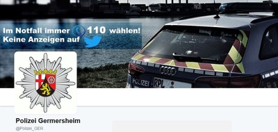 Polizeipräsidium Rheinpfalz: POL-PPRP: Polizei Germersheim twittert ab Mai -  @Polizei_GER