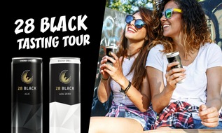 28 BLACK: 28 BLACK wieder mit dem Fahrrad auf Tasting Tour / 28 BLACK lässt Açaí und Açaí Zero deutschlandweit probieren