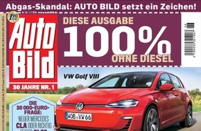 AUTO BILD: Nach Abgasskandal: Aktuelle AUTO BILD-Ausgabe verzichtet auf Diesel-Fahrzeuge