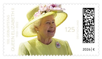 DHL Group: PM: 100. Geburtstag: Deutsche Post kr&ouml;nt Queen Elizabeth II mit einer Sonderbriefmarke / PR: 100th birthday: Deutsche Post honors Queen Elizabeth II with a special stamp