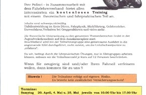 Polizei Düren: POL-DN: 020321 -1- (Kreis Düren) Sicherheit auf zwei Rädern - Polizei und Fahrlehrerverband bieten Motorradtraining an (Plakat als Anlage)