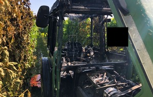 Polizeidirektion Landau: POL-PDLD: Hainfeld - Brand eines Traktors