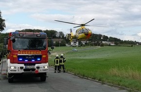 Feuerwehr Sprockhövel: FW-EN: Verkehrsunfall und Hubschrauberlandung