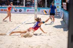 MM: Beachvolleyball auf dem Barfüsserplatz mit Basler Spitzenspielern