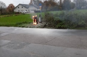 Feuerwehr Xanten: FW Xanten: Brand einer Anschlusssäule