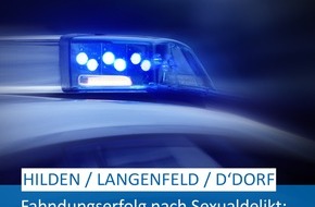 Polizei Mettmann: POL-ME: Fahndungserfolg nach Sexualdelikt - Tatverdächtiger in Untersuchungshaft - Ermittlungskommission prüft weitere Tatzusammenhänge - Düsseldorf / Hilden / Langenfeld - 2405046