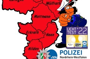 Polizei Mettmann: POL-ME: Polizeiliche Kontrollen begleiten den "LICHTTEST 2022" - Kreis Mettmann - 2209150