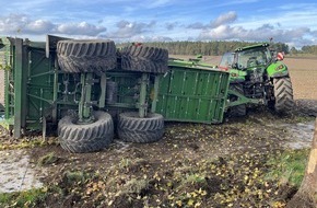 Polizeiinspektion Lüneburg/Lüchow-Dannenberg/Uelzen: POL-LG: ++ Melbeck - Autofahrer nach Unfall schwer verletzt ++ Weste, OT. Oetzendorf - GPS-Empfänger und Displays entwendet ++ Natendorf - Trecker schlingert, Hänger kippt um - Fahrer ...