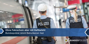 Bundespolizeidirektion München: Bundespolizeidirektion München: Ohne Fahrschein aber mit Haftbefehl / Bundespolizei nimmt Betrunkenen fest