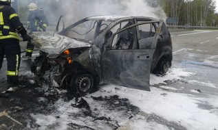Polizeidirektion Ludwigshafen: POL-PDLU: Unfall mit Verletzten, Fahrzeug brennt aus
