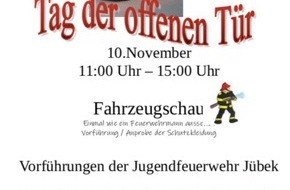 Kreisfeuerwehrverband Schleswig-Flensburg: FW-SL: Tag der offenen Tür und Informationsveranstaltung zur Gründung einer Jugendfeuerwehr