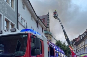 Feuerwehr Allensbach: FW Allensbach: Überlandhilfe bei Großbrand in Konstanz