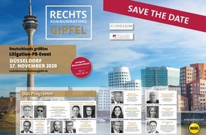prmagazin: Rechtskommunikationsgipfel 2020 am 17. November in Düsseldorf / Programm und Anmeldung